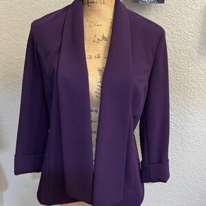 Anne Klein Women's deep Purple Blazer size M 12 business attire